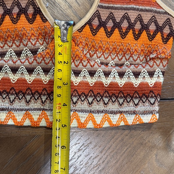 SHEIN Vibrant Knit Crop Top - Orange and Brown XS - Picture 9 of 10